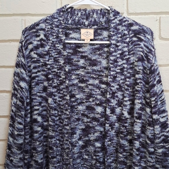 St. John's Bay Blue Heathered Long Fuzzy Open Cardigan. Size XL - Picture 2 of 7